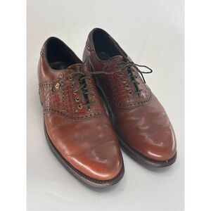 Footjoy Golf Shoes Brown Men‎ Size 8.5 Leather Lace Up Cleat  Dry Primere